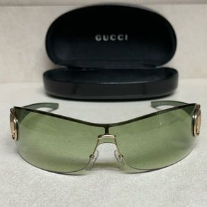 Green and gold plated Gucci sunglasses